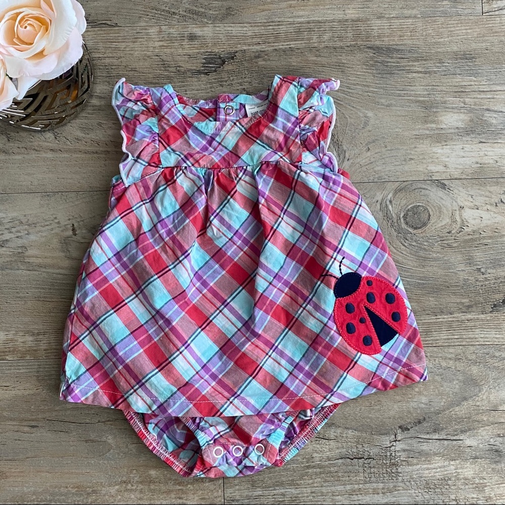 Lady Bug Snap Bottom Dress/Romper 6 months